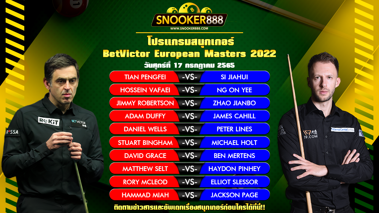 BetVictor European Masters 2022 Qualifiers
